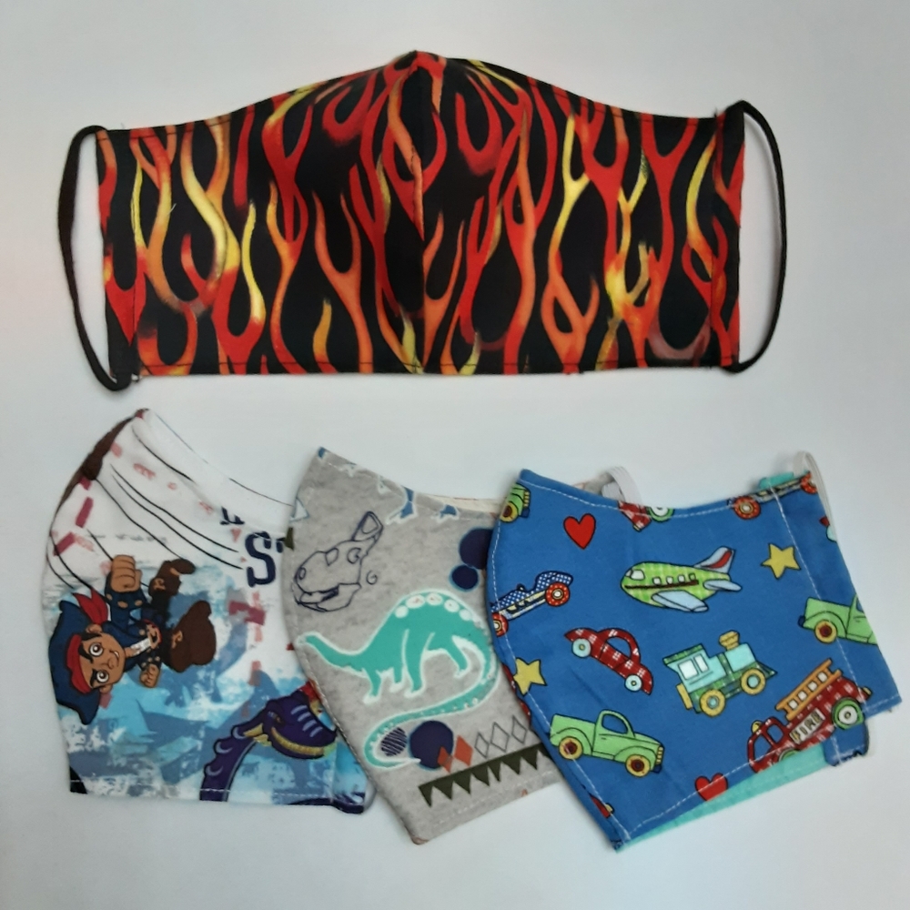 4 boy Face Covering, Face Mask size 7-12 years